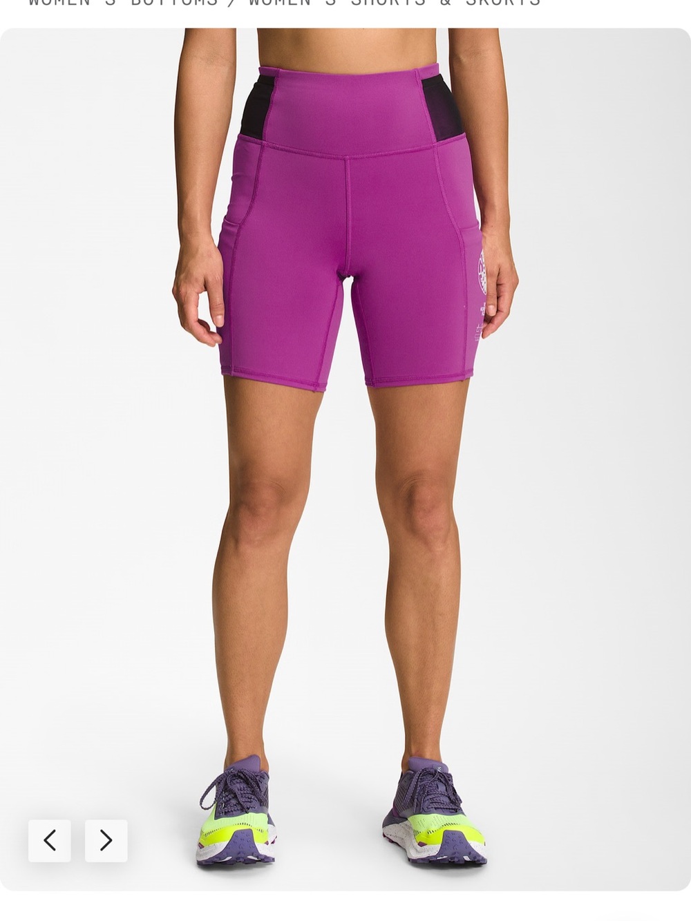 The North Face Trailwear QTM Women's Magenta High-Rise Athletic Bike Shorts